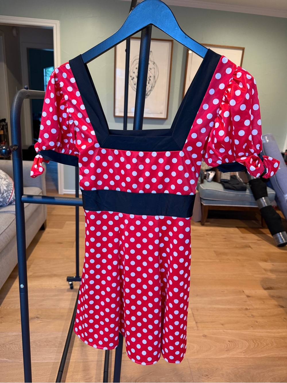 Sexy Minnie Mouse Polka Dot Dress with Black Trim